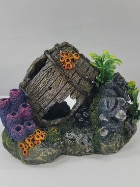 Top Fin Aquarium Decoration Fish Tank Resin Rock Barnacle Barrel Cave Ornament